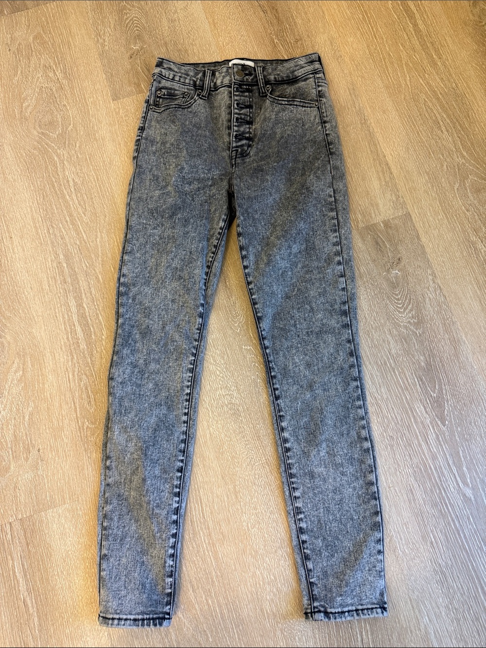 pistola High-Rise Acid Wash Black/Grey Jeans
